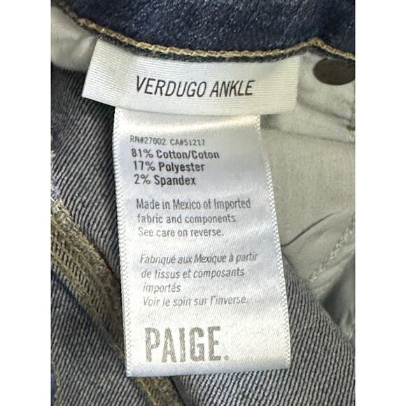 Paige Verdago Jeggings Skinny Ankles Low 8” Rise Jeans S Size 26 - Picture 6 of 6